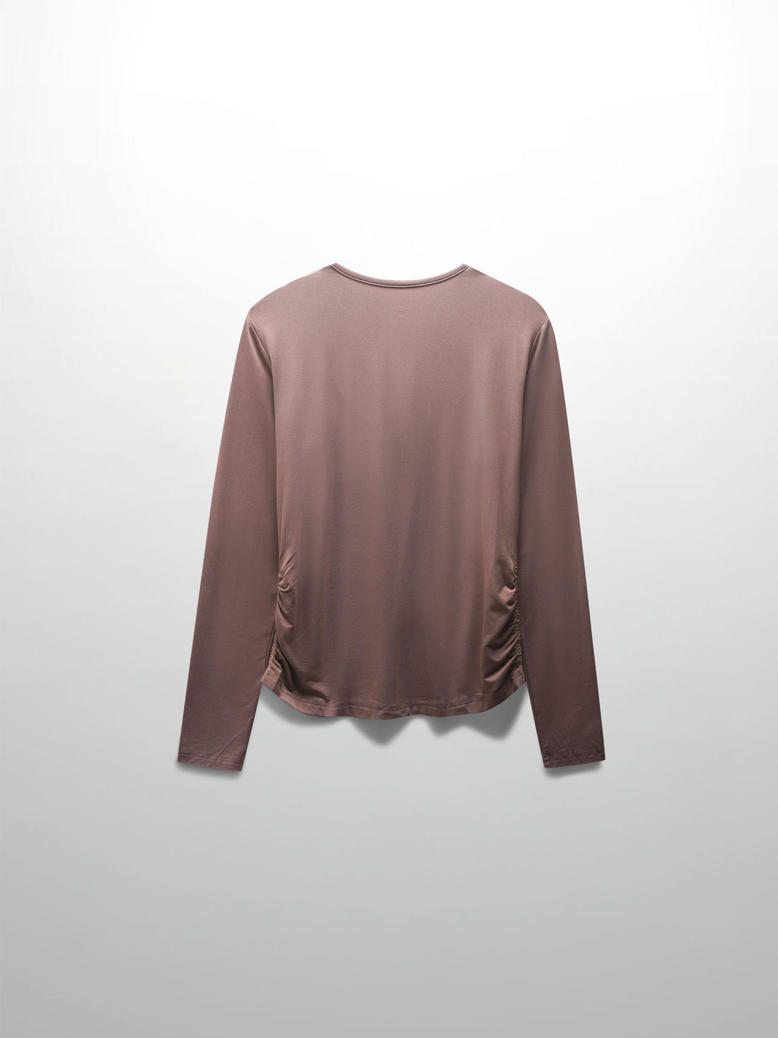 SIDE ELASTIC TEE-BROWN