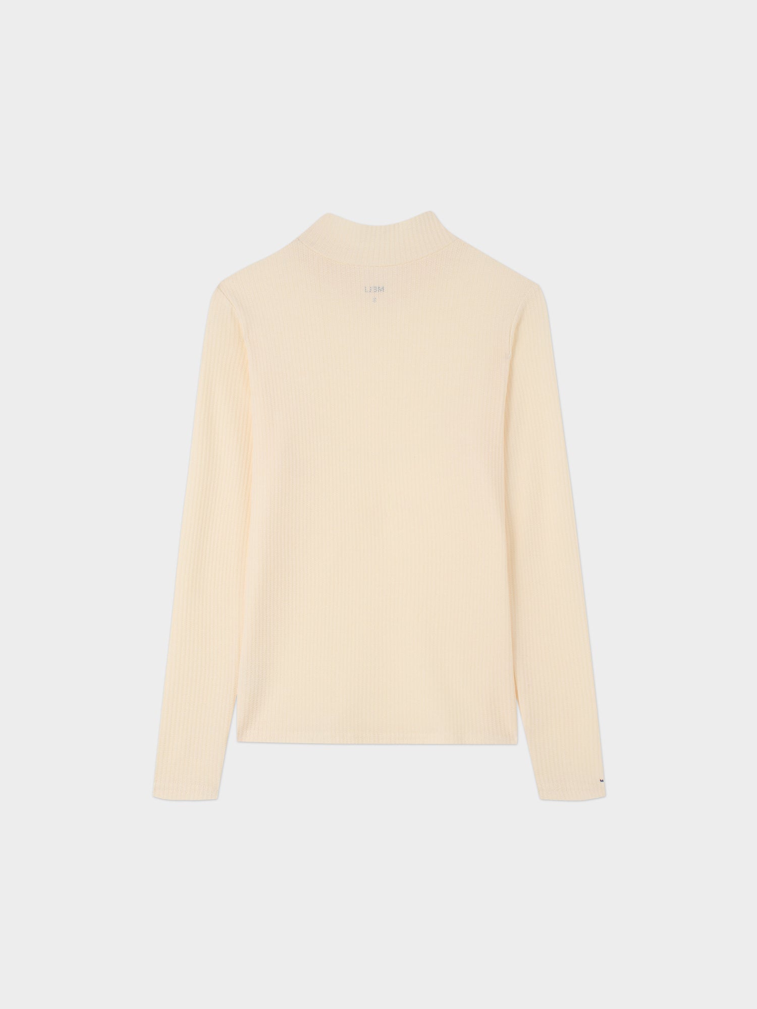 Textured Stretch Turtleneck-Ivory