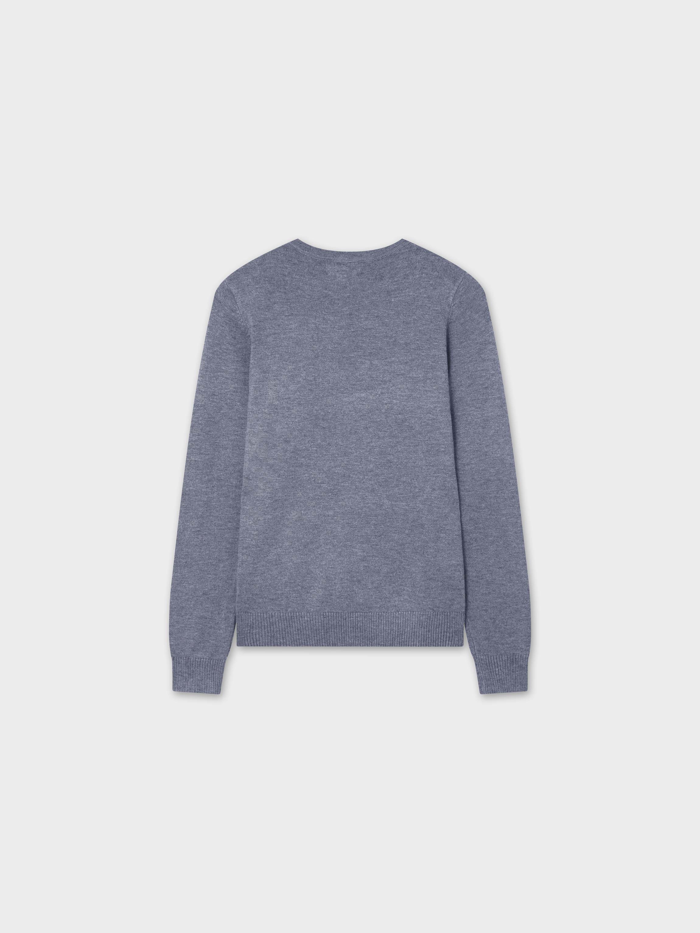 Basic Crew Sweater LS-Heathered Grey