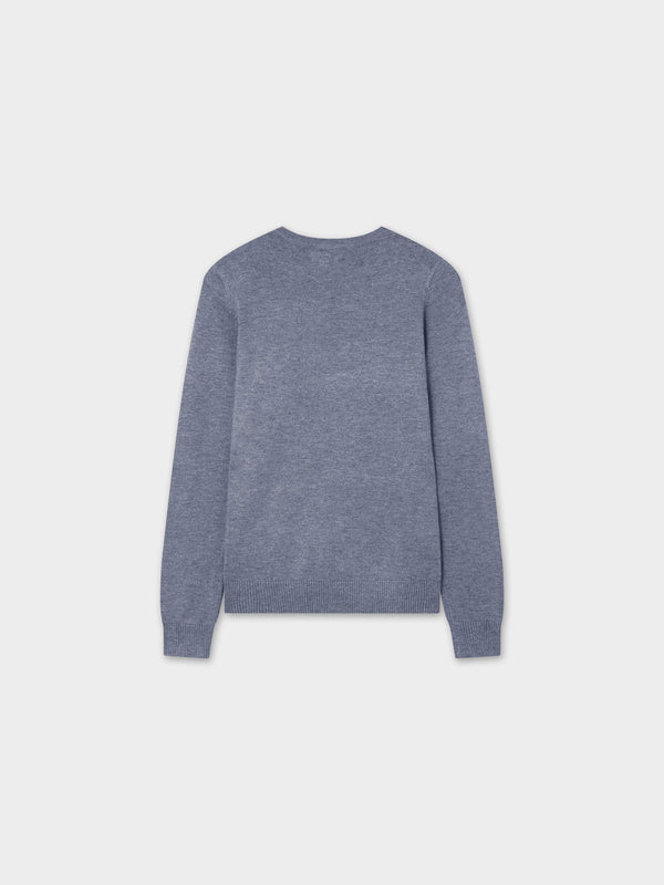 Basic Crew Sweater LS-Heathered Grey