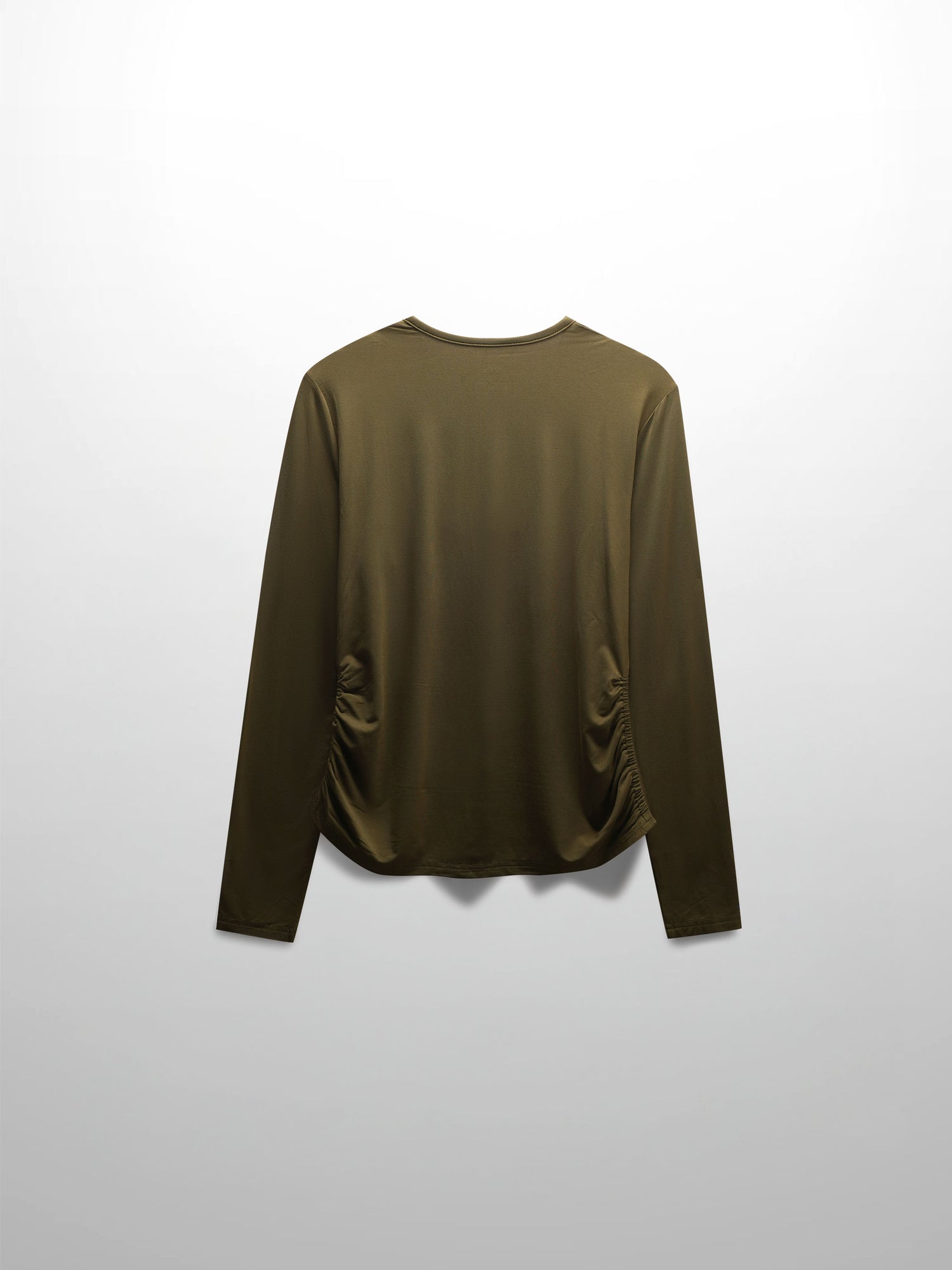 SIDE ELASTIC TEE-OLIVE