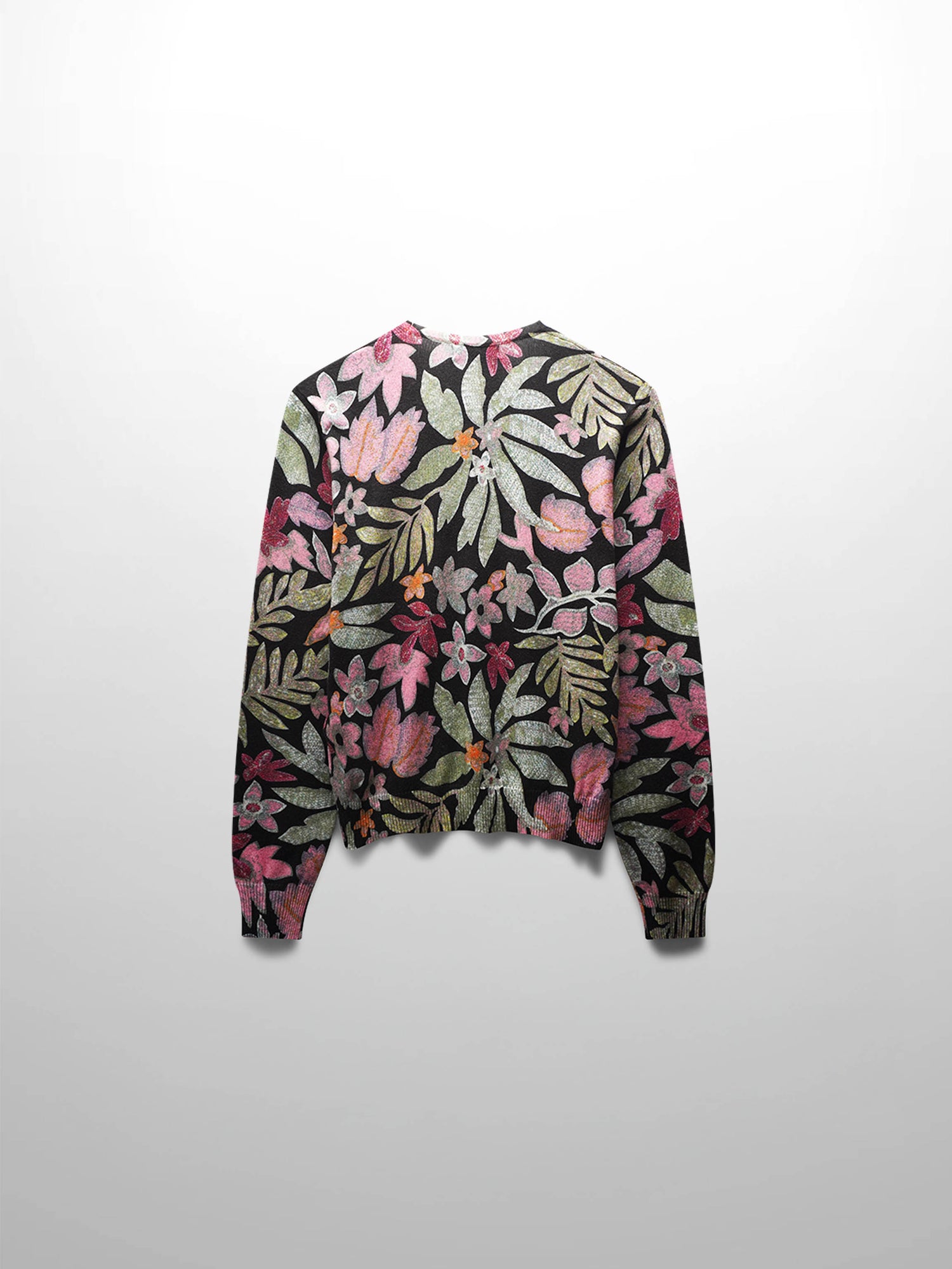 Printed Sweater-Black Floral