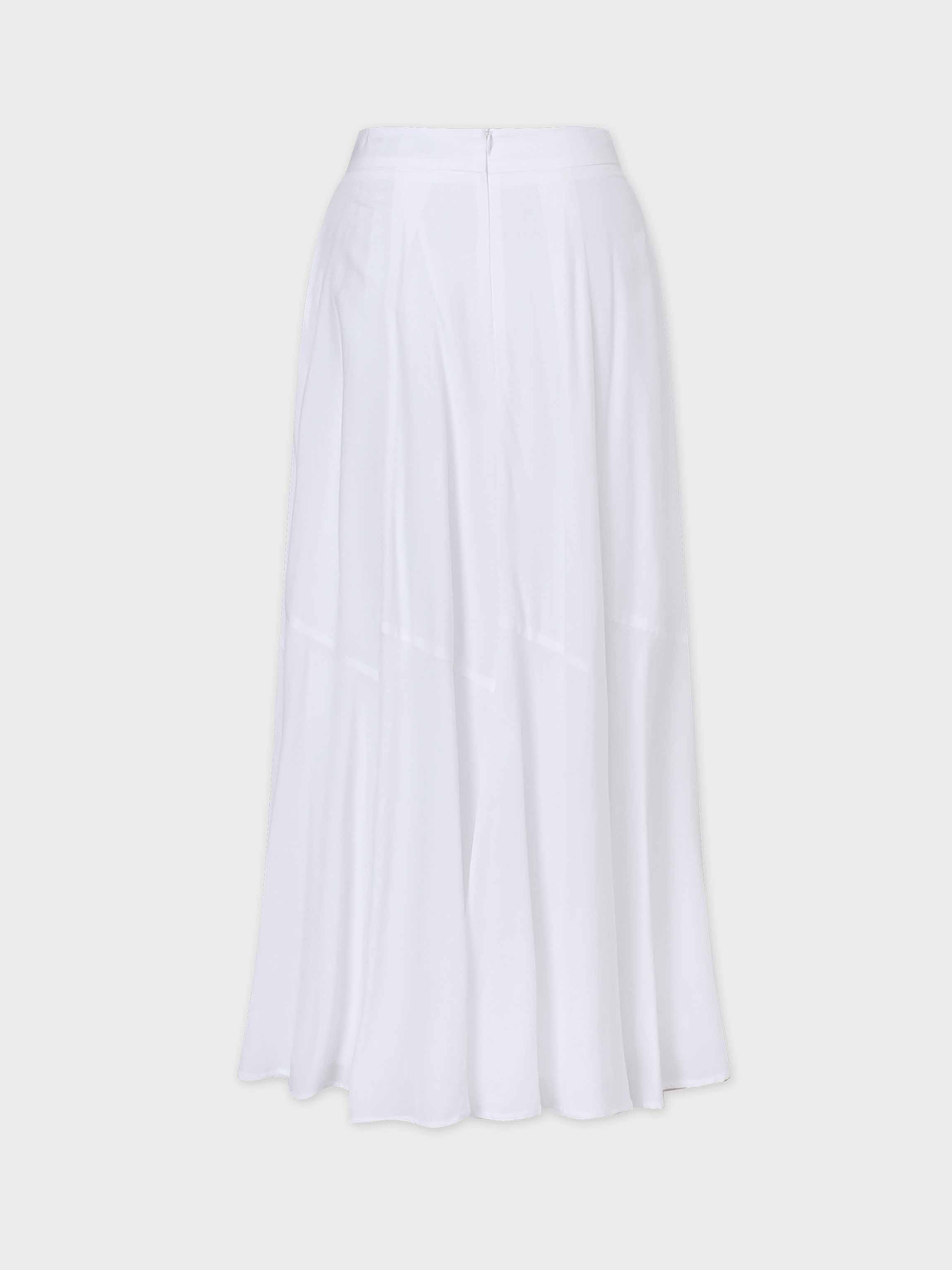 TRUMPET FLARE SKIRT-WHITE