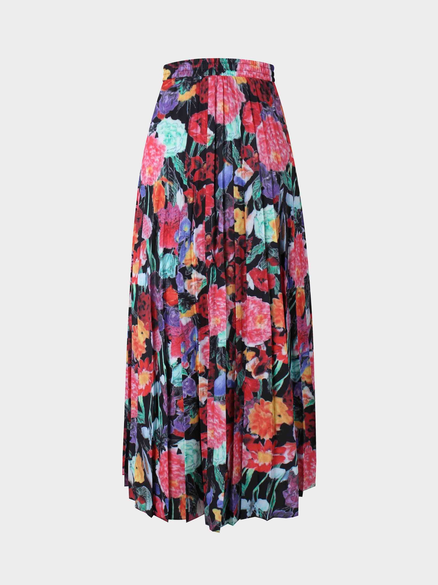 Covered Band Pleated Skirt 37&quot;-Vibrant Flowers