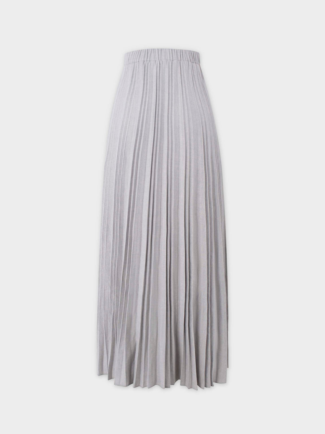 Wool Blend Pleated Skirt-Light Grey