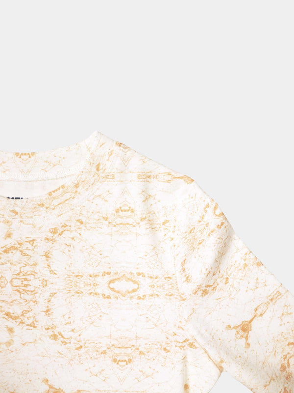 Basic Printed T-shirt-Peach World Map
