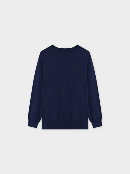 Oversized Lightweight Sweater-Navy