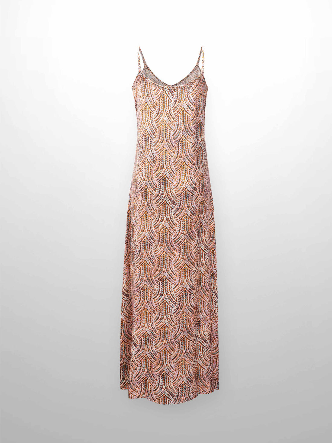 A-Line V Neck Slip Dress-Pink Speckled