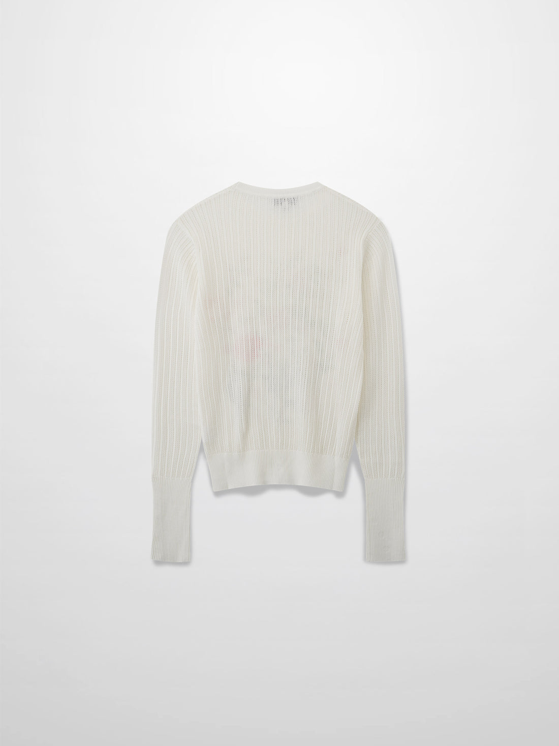 Printed Pointelle Sweater-White