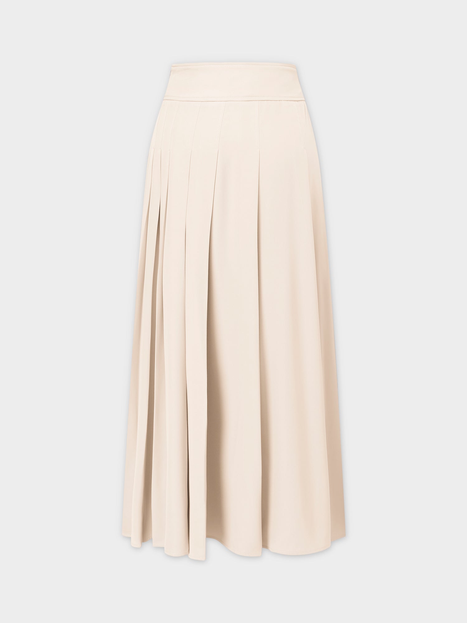 Yoke Pleated Skirt 37&quot;-Ivory