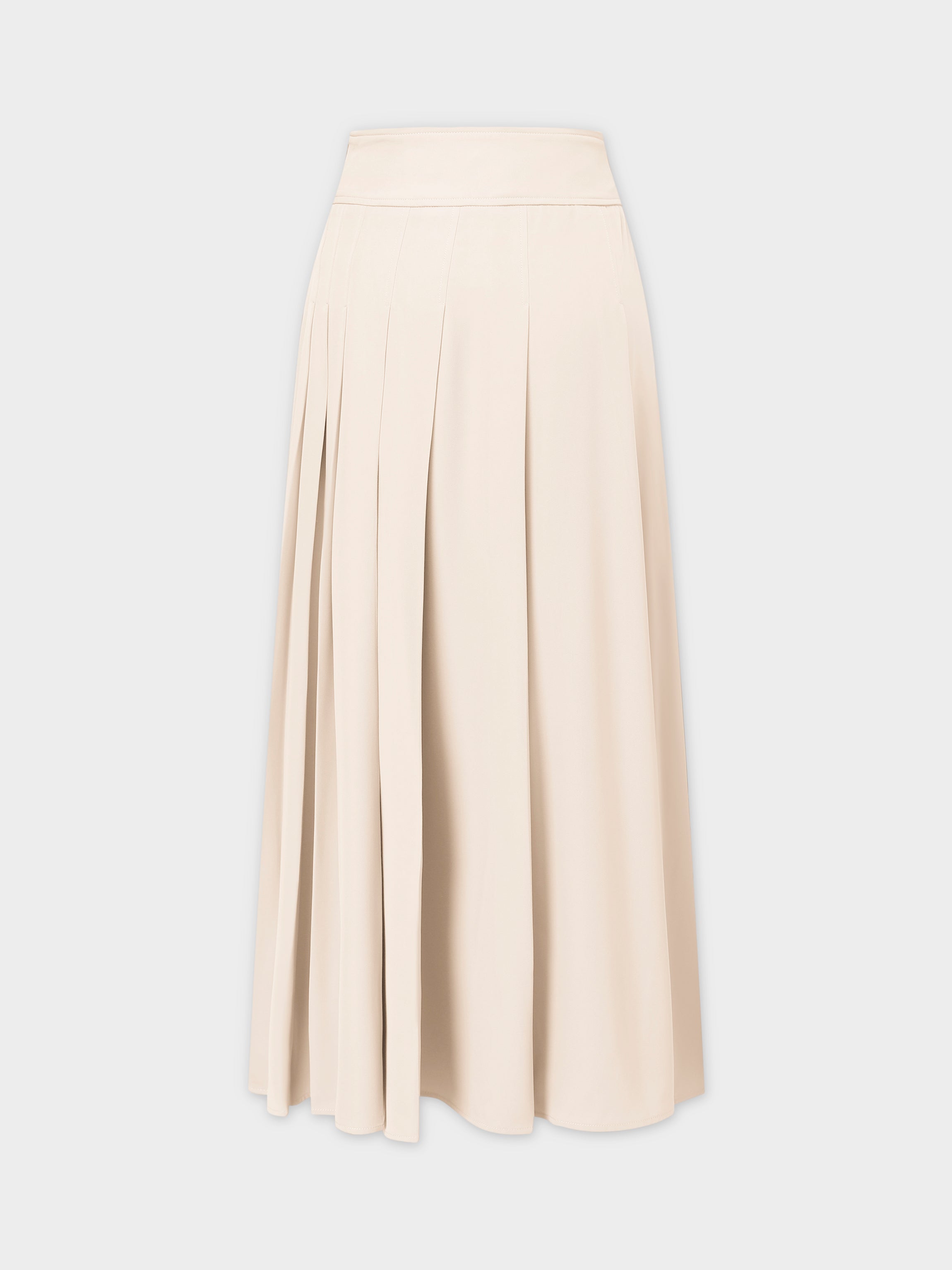 Yoke Pleated Skirt 37&quot;-Ivory