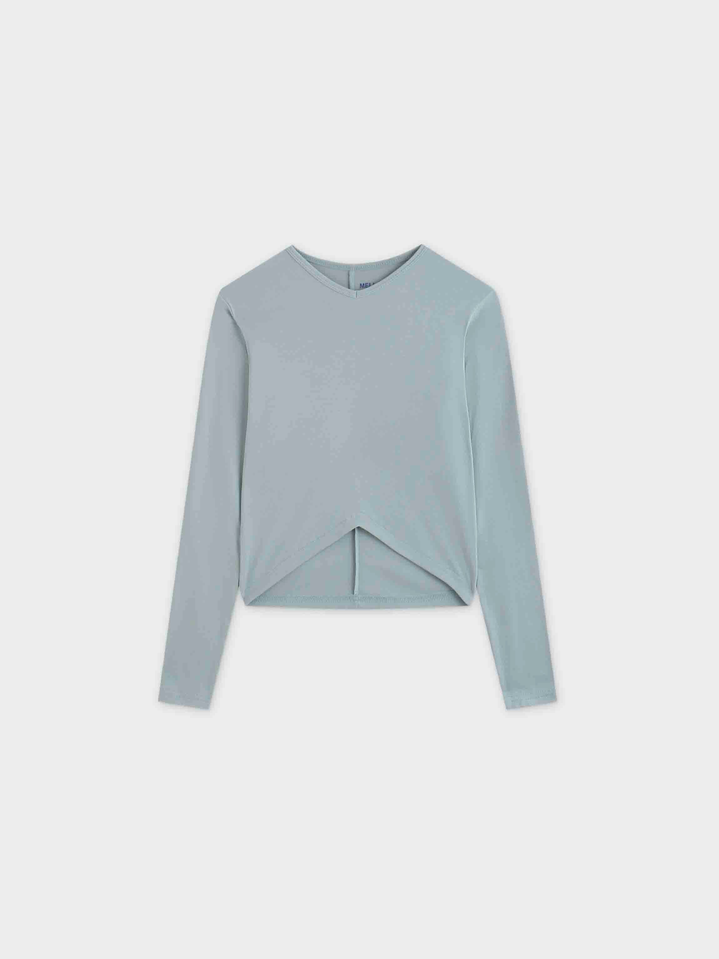 V Bottom T-Shirt-Light Blue