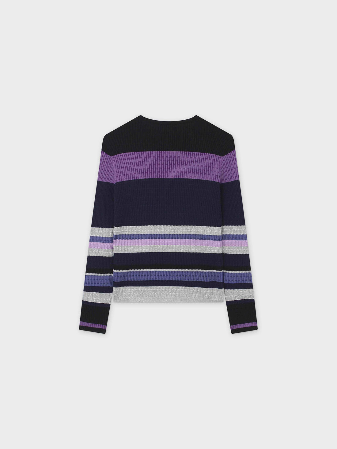 Lurex Stripe Sweater-Purple/Blue