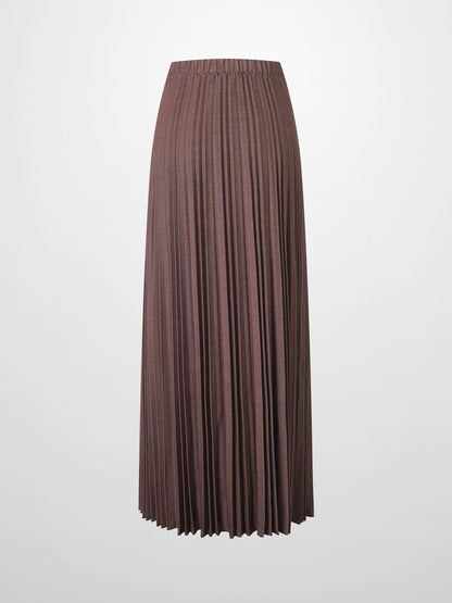 Thin Pleated Skirt-Dark Brown