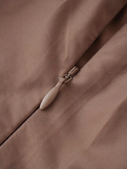 Waisted Full Taffeta Skirt-Mocha Mousse