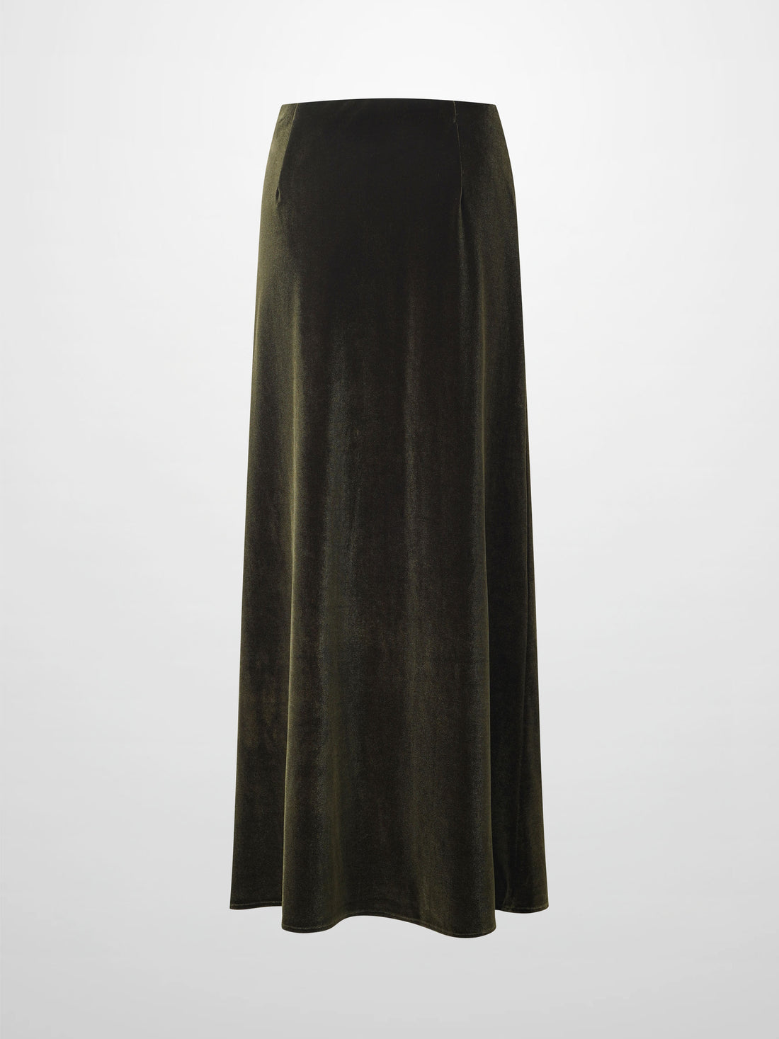 Velour Slip Skirt-Green