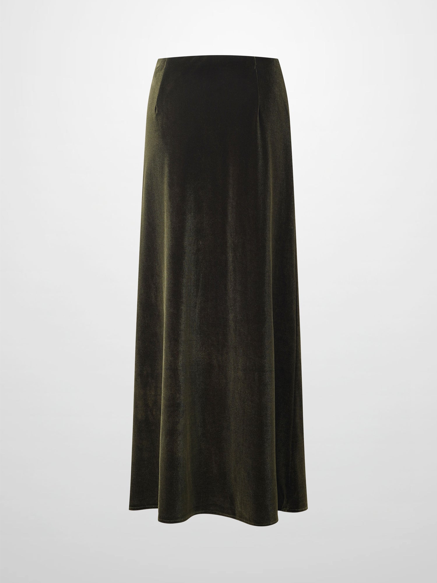 Velour Slip Skirt-Green