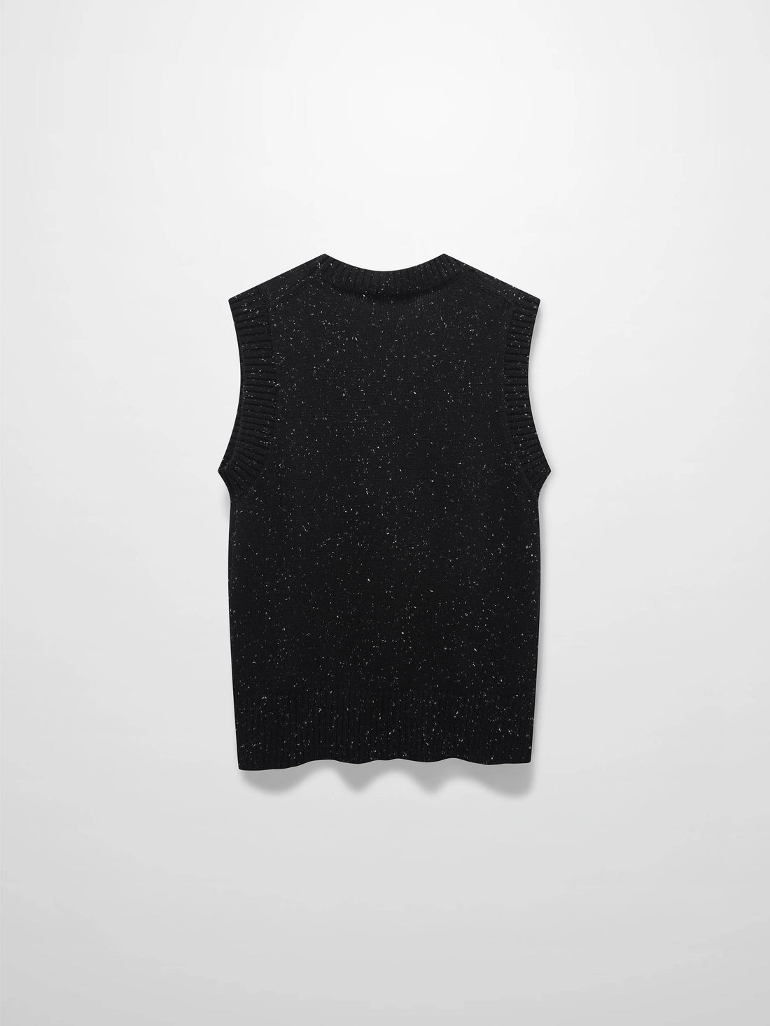 Speckled Crew Neck Vest-Black