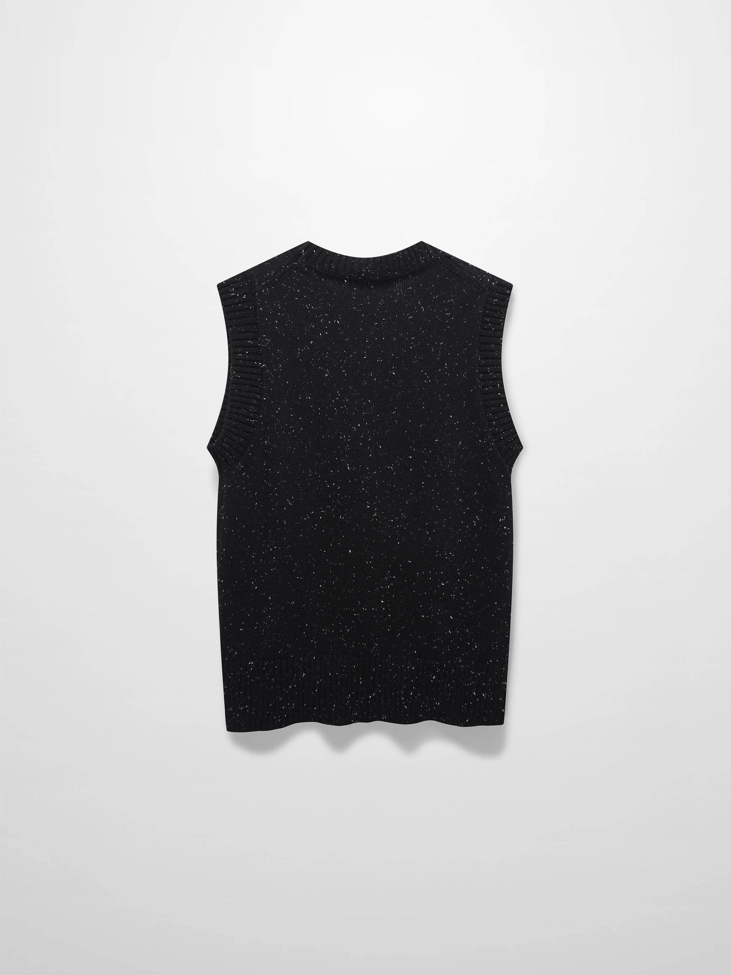 Speckled Crew Neck Vest-Black
