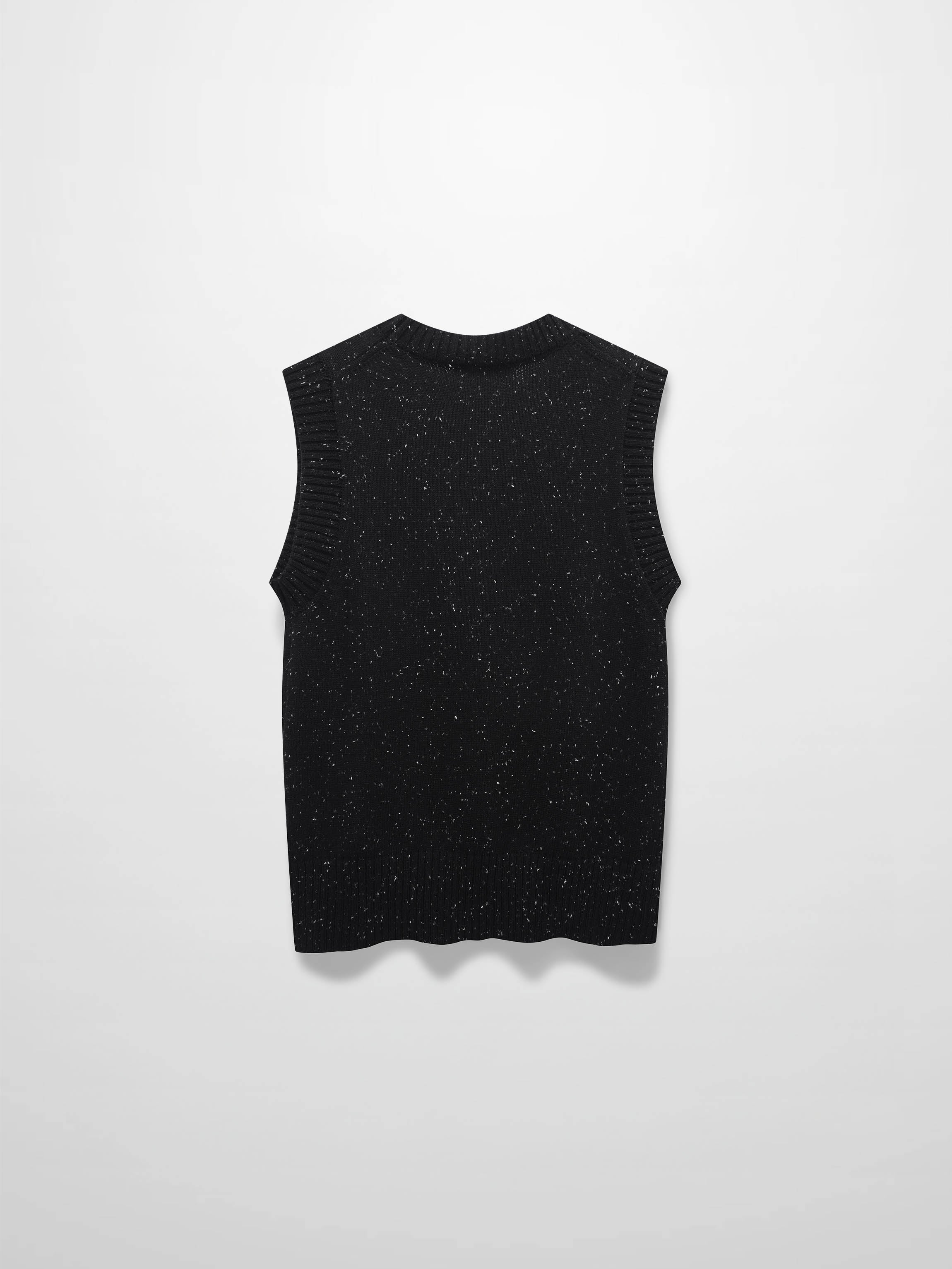 Speckled Crew Neck Vest-Black