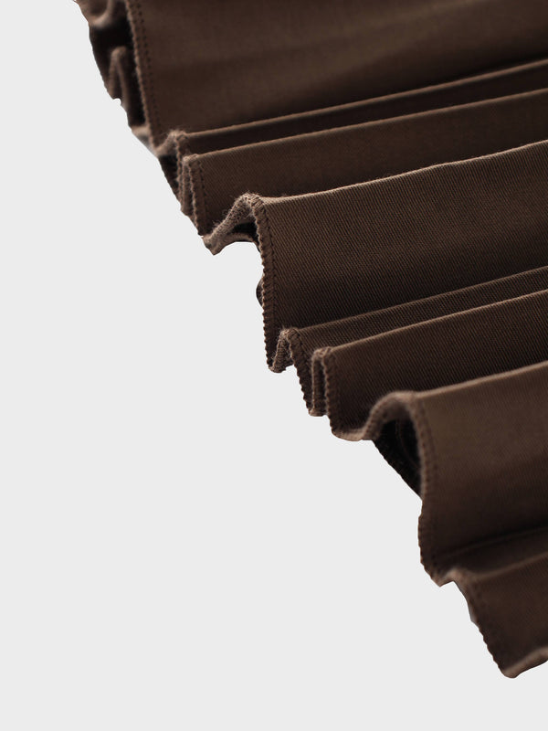 Mix Pleat Skirt-Brown