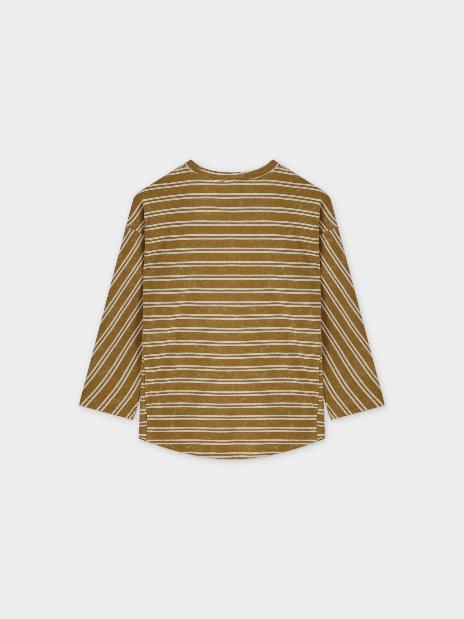 Striped Boxy Tee-Washed Tan