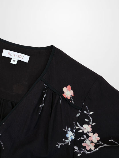 Flutter Sleeve Wrap Dress-Bunches of Floral