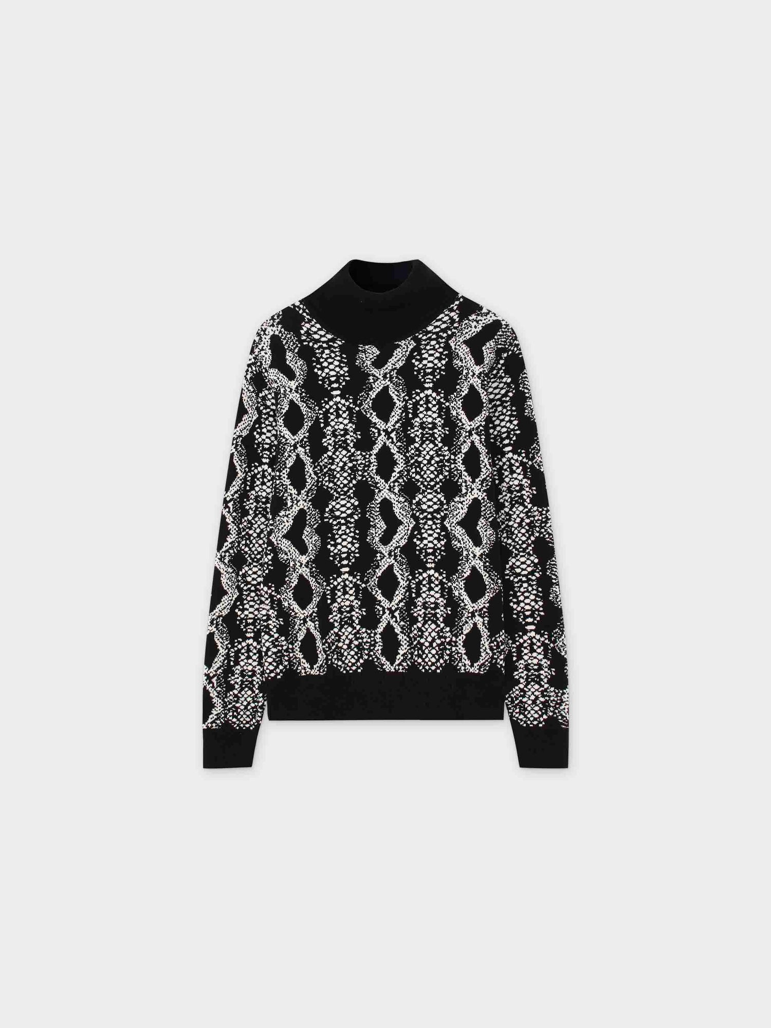 Reptile Print Sweater-Black/White