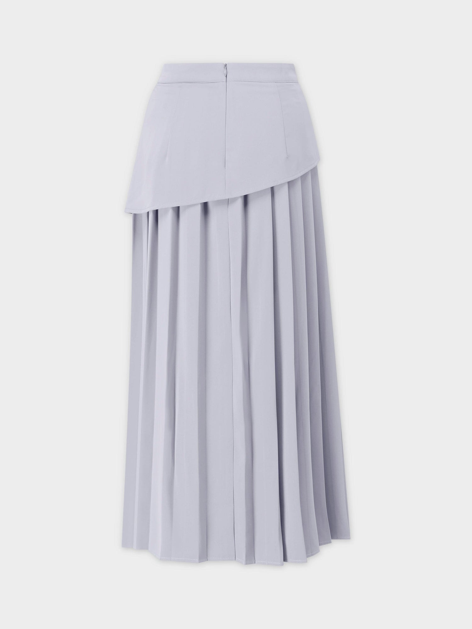 BUCKLE PLEATED SKIRT-LIGHT BLUE