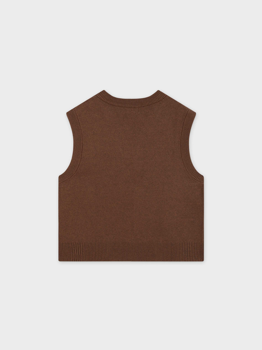 V-Neck Knit Vest-Chestnut