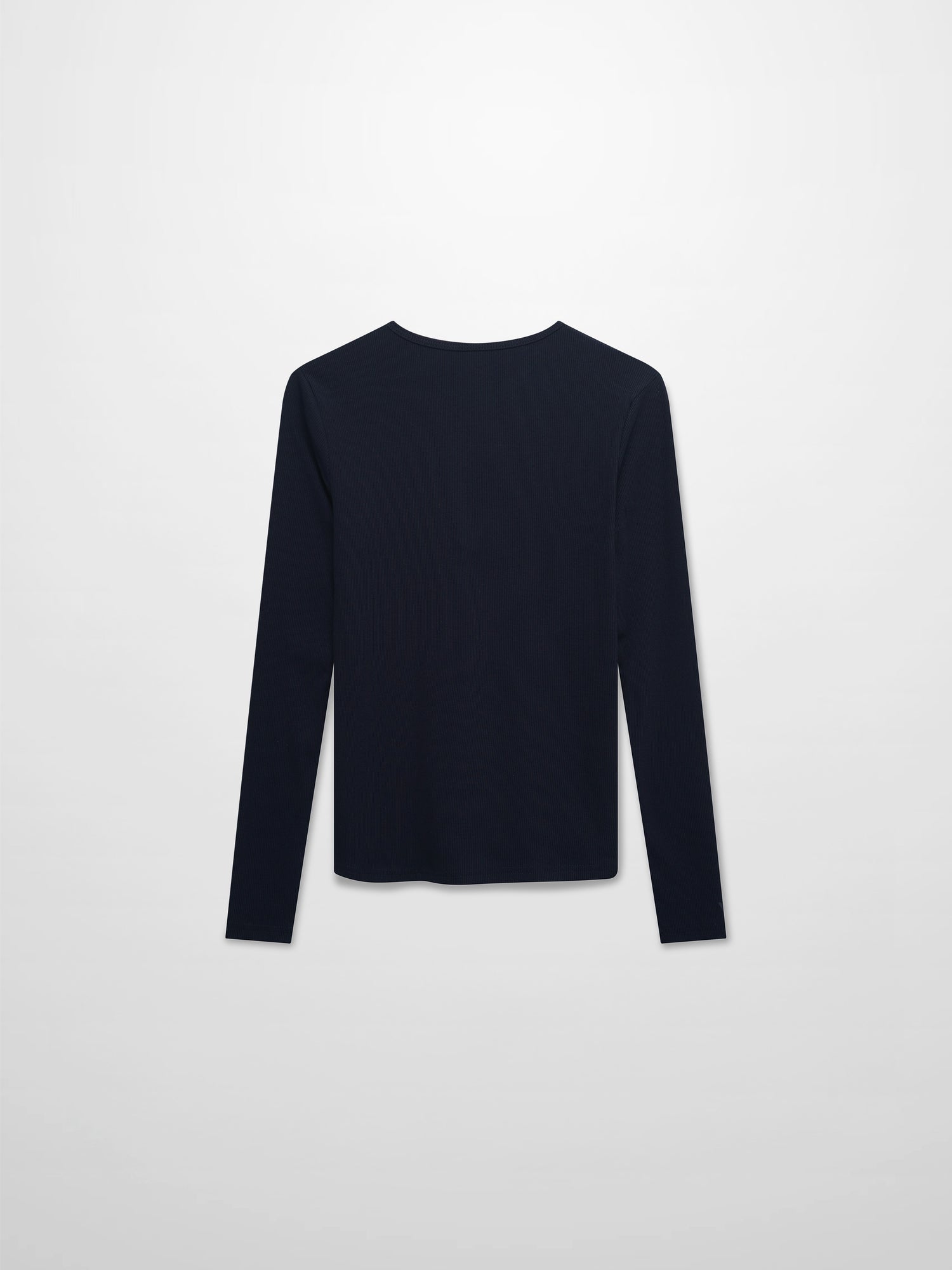 Soft Ribbed High V Tee-Navy