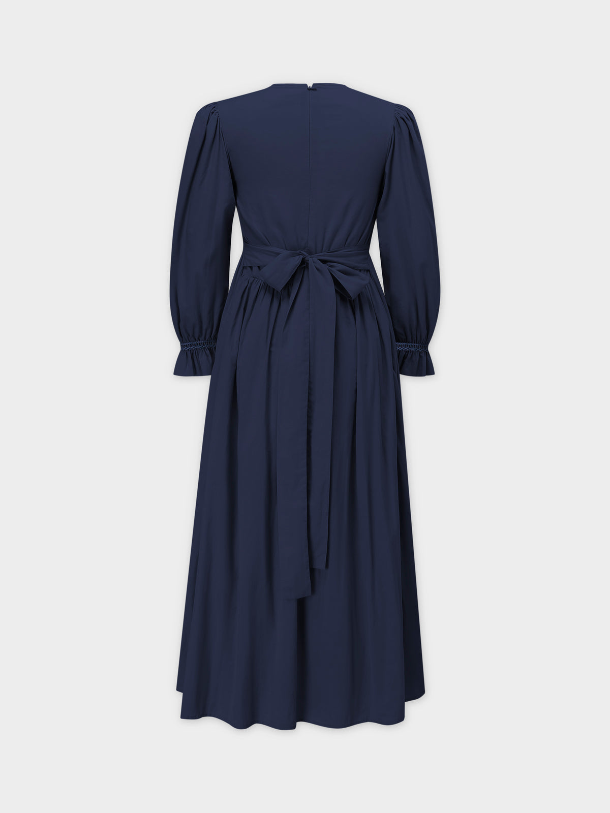 Smocked Dress-Navy Blue