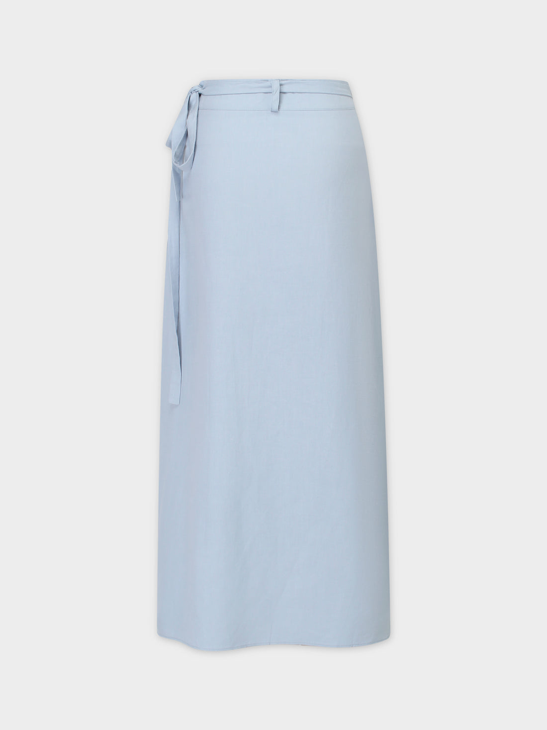 Linen Wrap Skirt-Light Blue