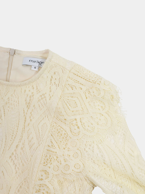 Lace Detail Dress-Ivory