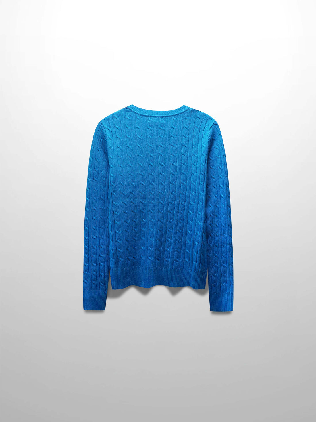 Knit Cable Sweater-Summer Cobalt Blue