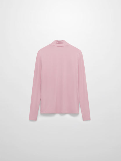 Modal Turtleneck Long Sleeve-Rose Pink