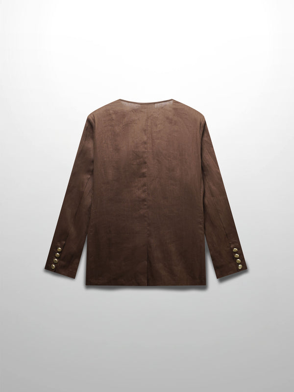 Linen Blazer-Brown