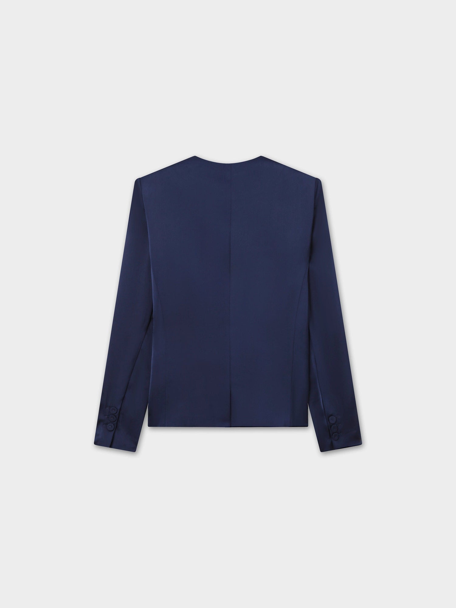 Satin Evening Blazer-Navy