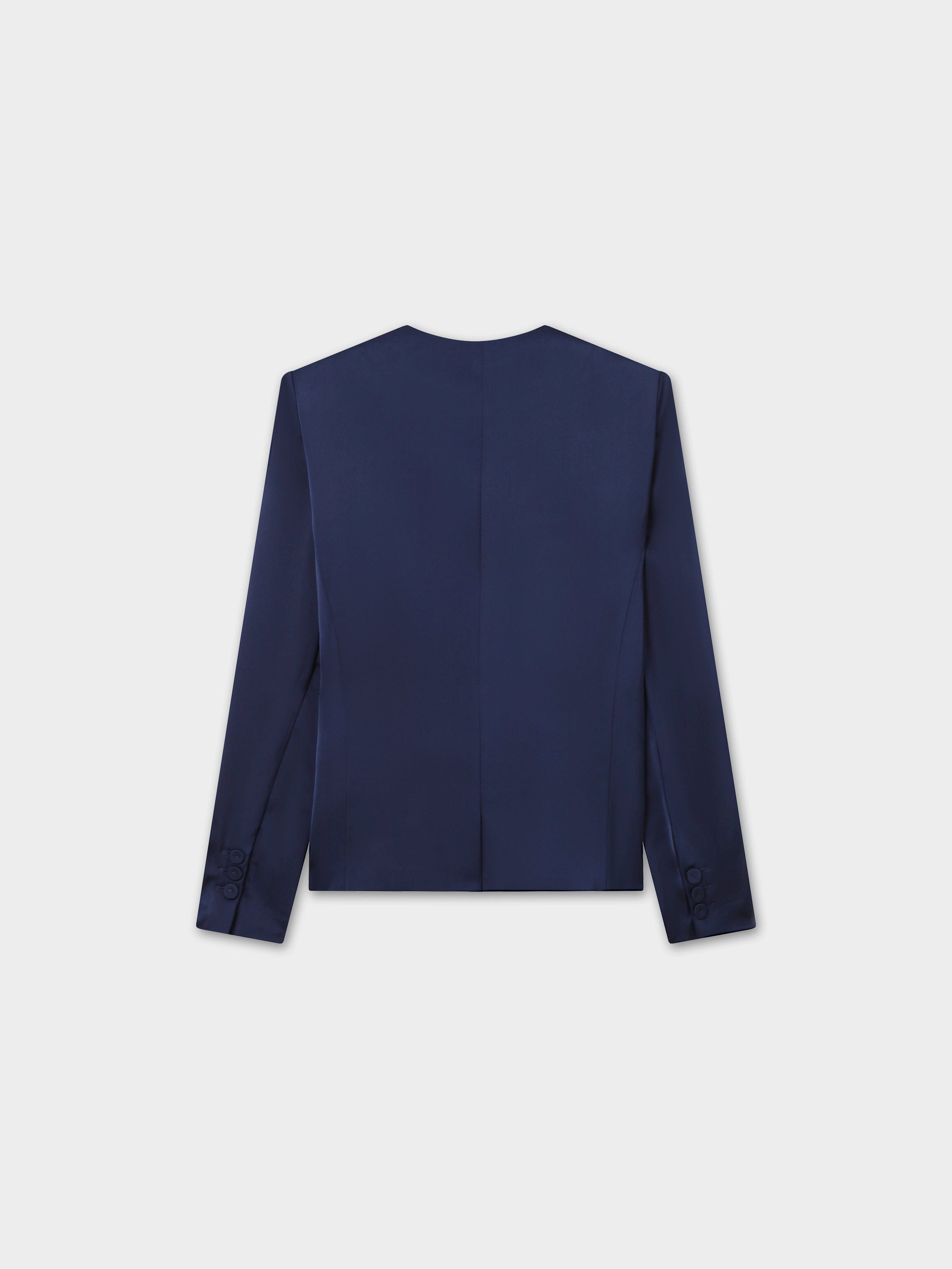 Satin Evening Blazer-Navy