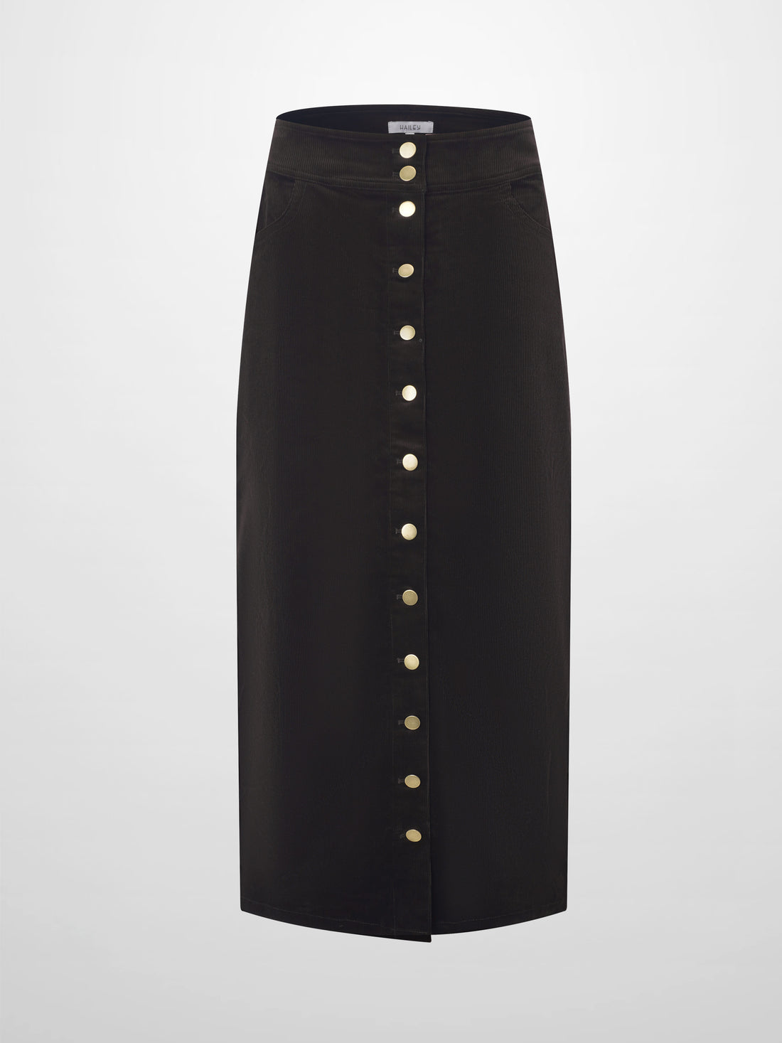 Snap Down Corduroy Skirt - Green