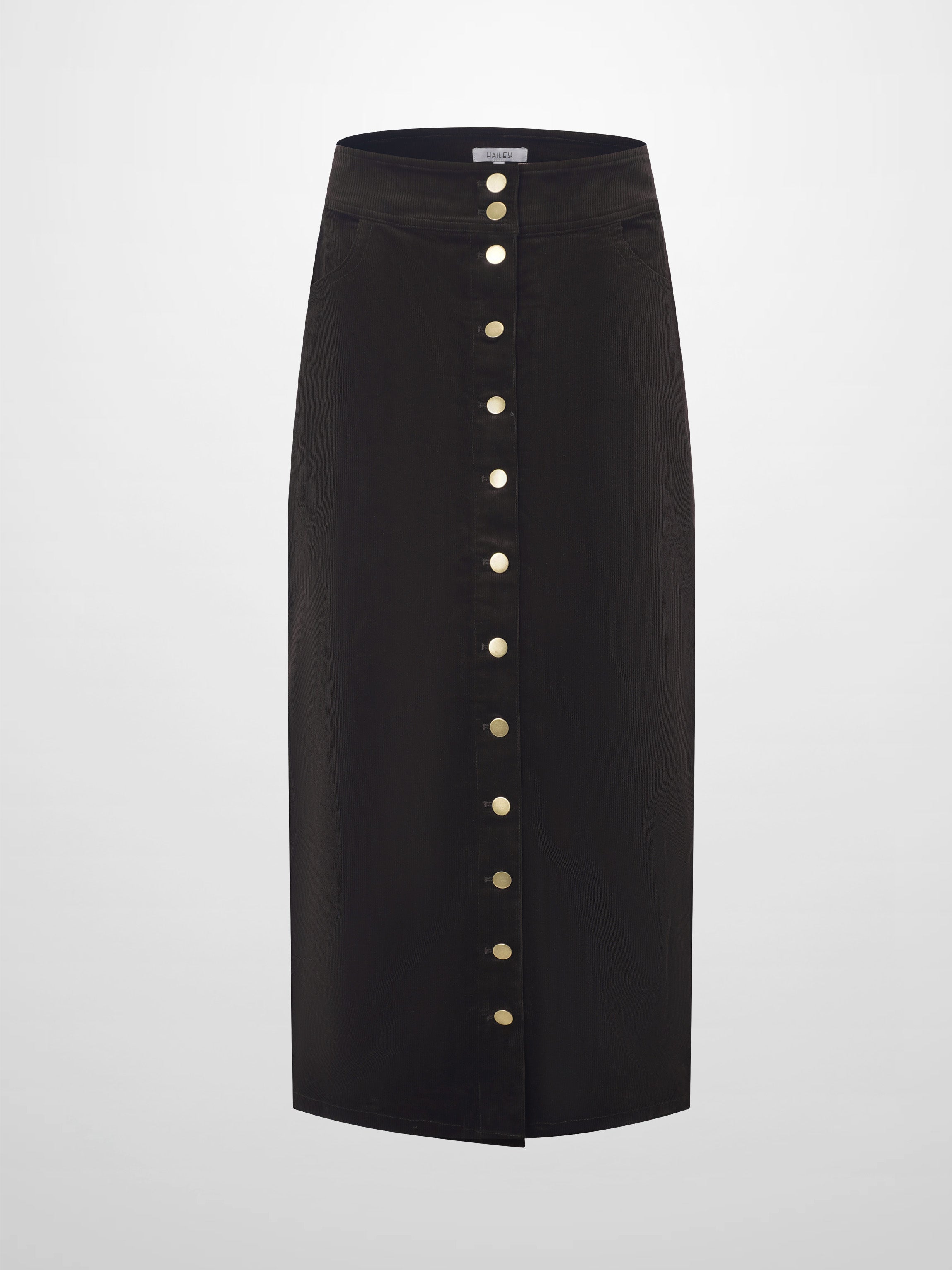 Snap Down Corduroy Skirt - Green