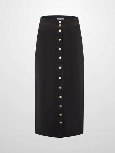 Snap Down Corduroy Skirt - Green