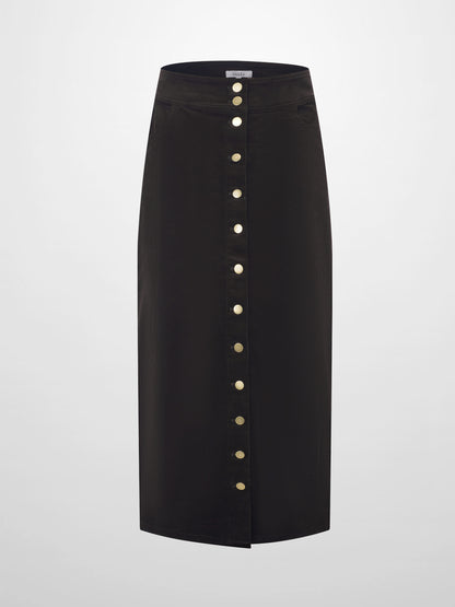 Snap Down Corduroy Skirt - Green
