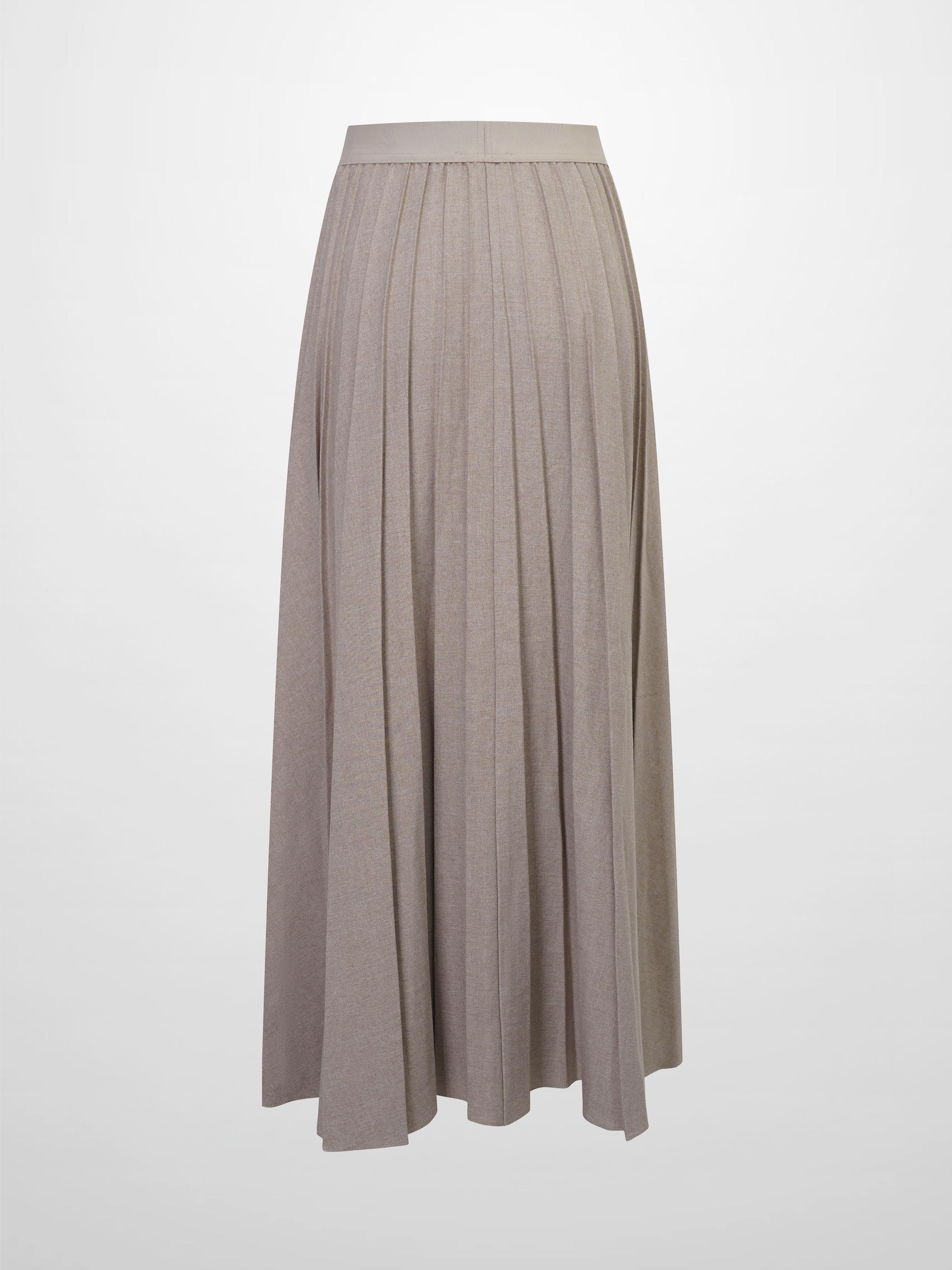 Marni Pleated Skirt 37&quot;-Mocha Mousse