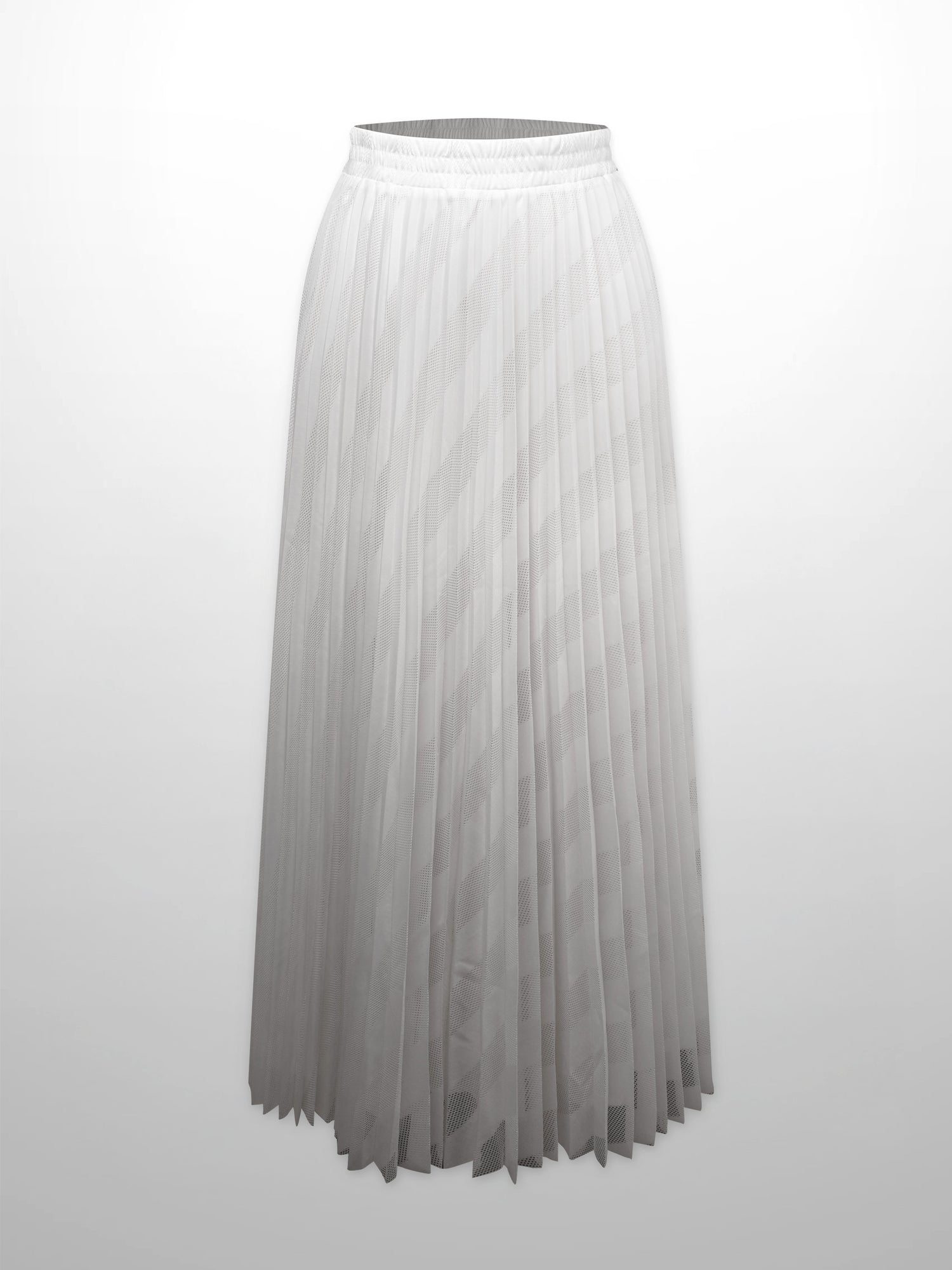 Perforated Pleated Skirt-White