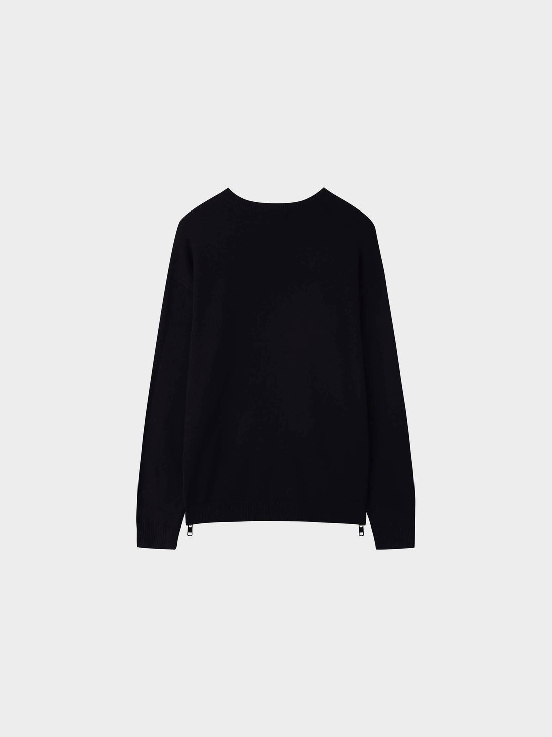 Side Zipper Sweater-Black