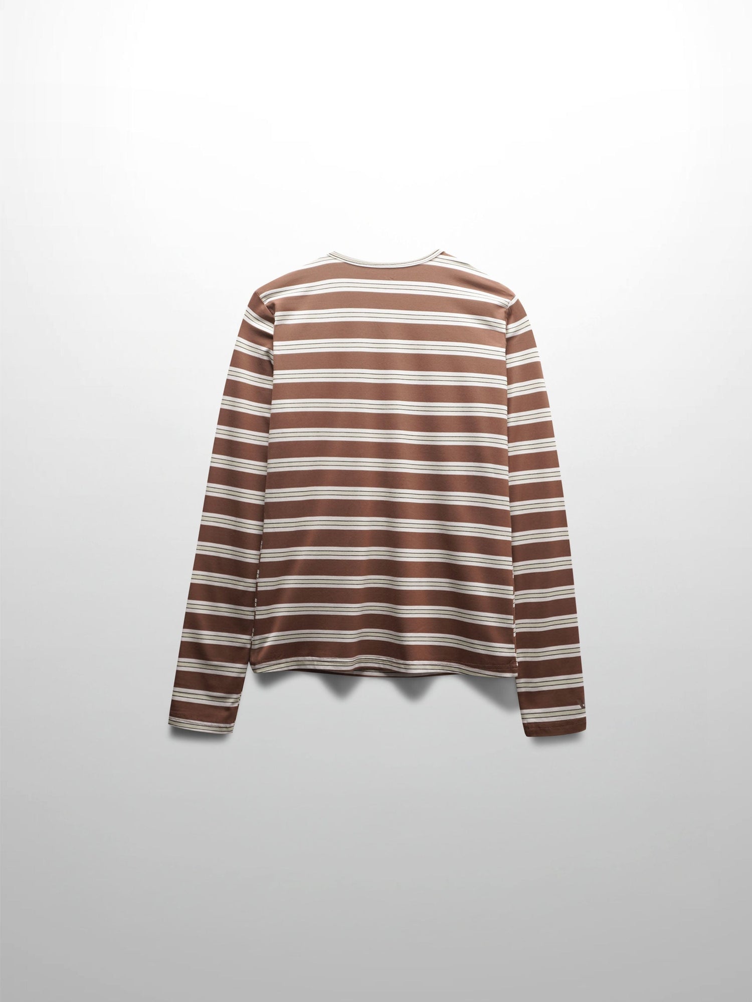 Flat Striped High V Long Sleeve-Brown/Yellow