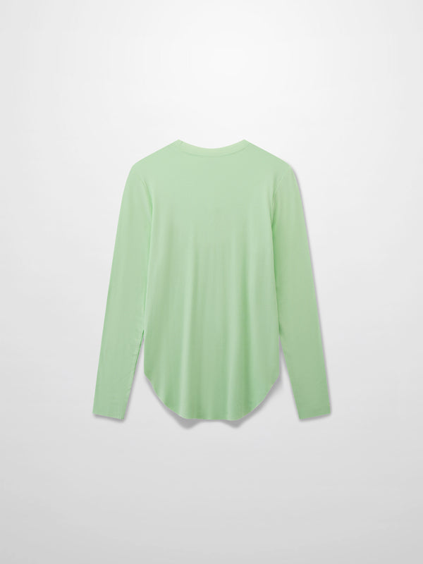 Rounded Hem Ribbed T-Shirt-Mint Green
