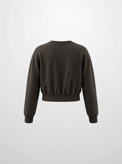 Lightweight Crop Sweatshirt - Brown