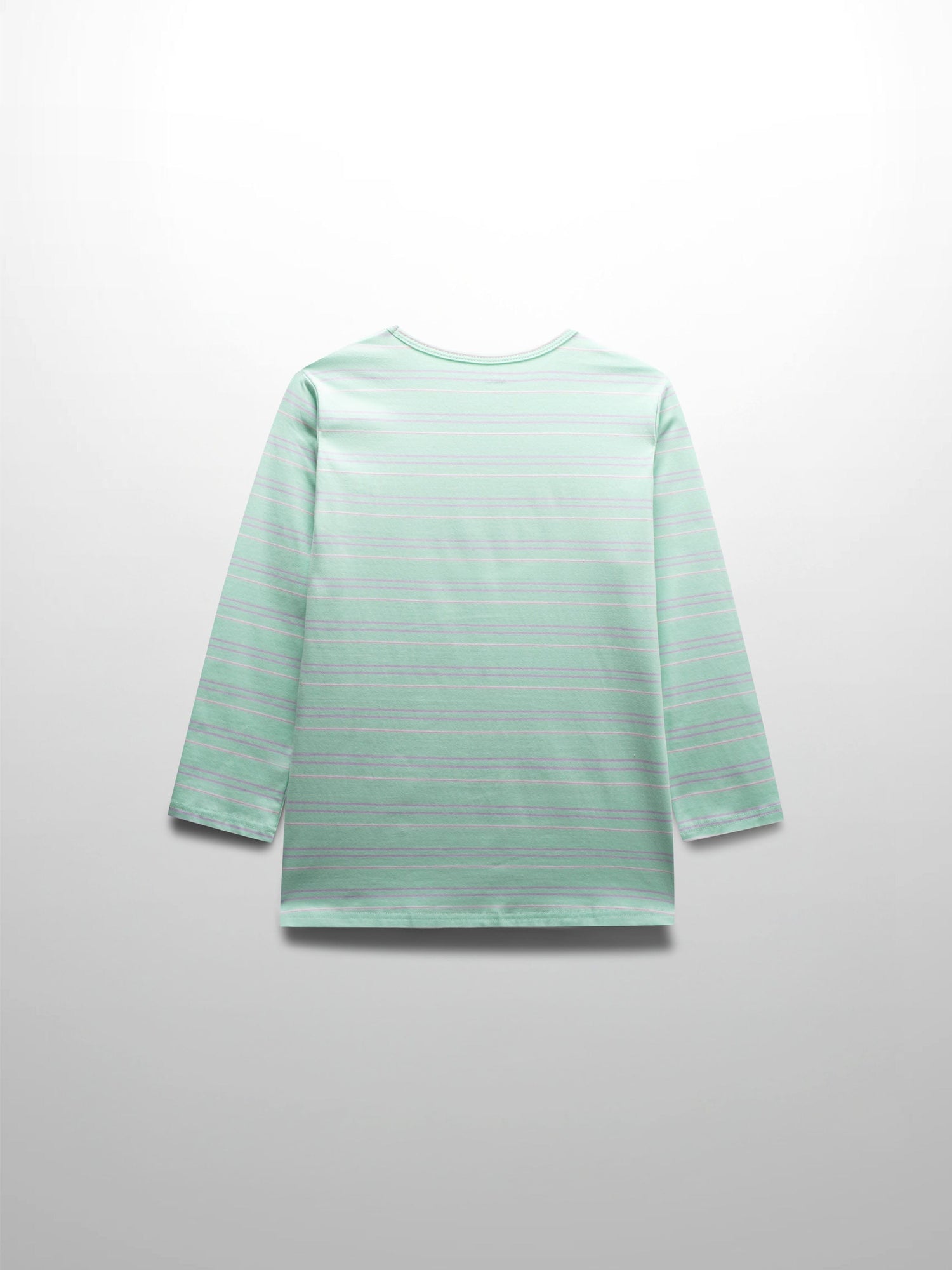 Flat Striped Crew Tee 3Q-Mint